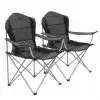 vidaXL Folding Camping Chairs 2 pcs 96x60x102 cm Grey