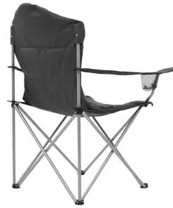 vidaXL Folding Camping Chairs 2 pcs 96x60x102 cm Grey