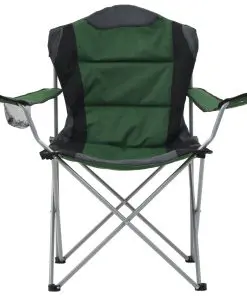 vidaXL Folding Camping Chairs 2 pcs 96x60x102 cm Green