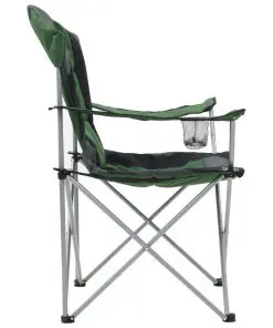 vidaXL Folding Camping Chairs 2 pcs 96x60x102 cm Green