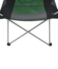 vidaXL Folding Camping Chairs 2 pcs 96x60x102 cm Green