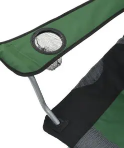 vidaXL Folding Camping Chairs 2 pcs 96x60x102 cm Green