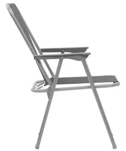 vidaXL Folding Camping Chairs 2 pcs 52x59x80 cm Grey