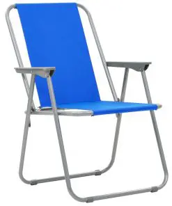 vidaXL Folding Camping Chairs 2 pcs 52x59x80 cm Blue