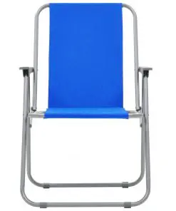 vidaXL Folding Camping Chairs 2 pcs 52x59x80 cm Blue