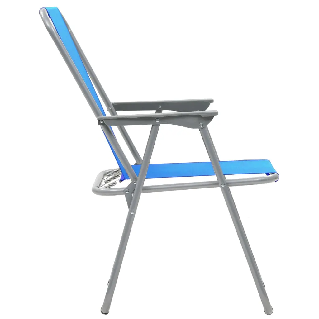 vidaXL Folding Camping Chairs 2 pcs 52x59x80 cm Blue