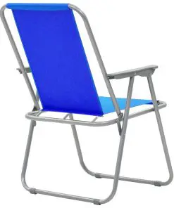 vidaXL Folding Camping Chairs 2 pcs 52x59x80 cm Blue
