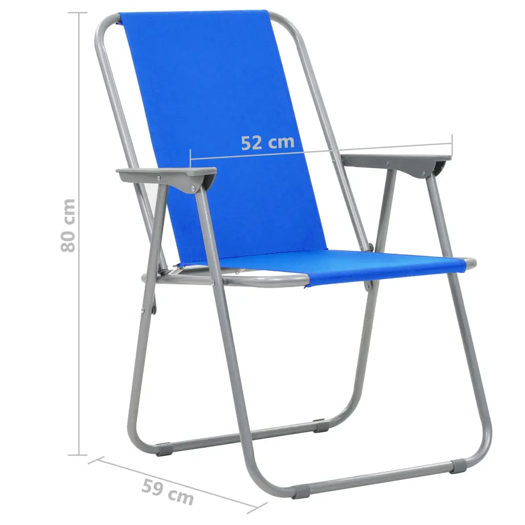 vidaXL Folding Camping Chairs 2 pcs 52x59x80 cm Blue