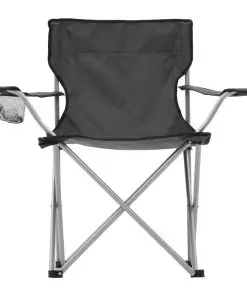 vidaXL Camping Table and Chair Set 3 Pieces Grey