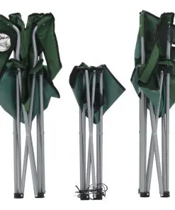 vidaXL Camping Table and Chair Set 3 Pieces Green