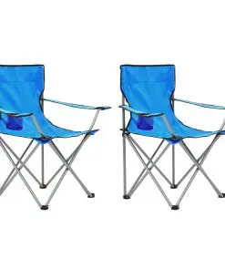 vidaXL Camping Table and Chair Set 3 Pieces Blue