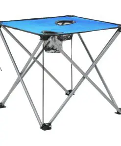 vidaXL Camping Table and Chair Set 3 Pieces Blue