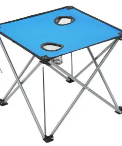 vidaXL Camping Table and Chair Set 3 Pieces Blue