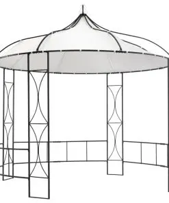 vidaXL Gazebo 300x300x290 cm White Round