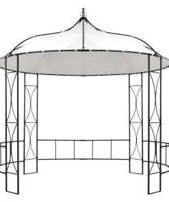 vidaXL Gazebo 300x300x290 cm White Round