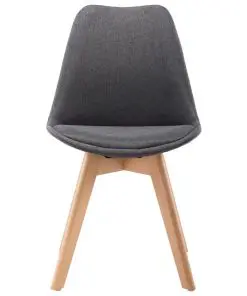 vidaXL Dining Chairs 4 pcs Dark Grey Fabric