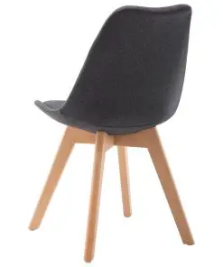 vidaXL Dining Chairs 4 pcs Dark Grey Fabric