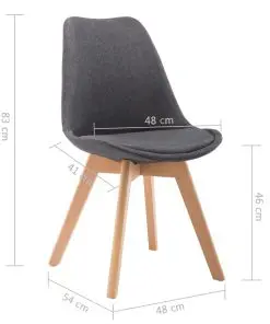 vidaXL Dining Chairs 4 pcs Dark Grey Fabric