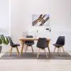 vidaXL Dining Chairs 4 pcs Dark Grey Fabric
