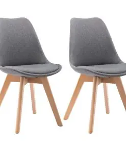 vidaXL Dining Chairs 2 pcs Light Grey Fabric
