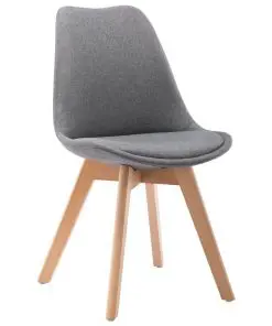 vidaXL Dining Chairs 2 pcs Light Grey Fabric