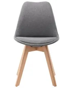 vidaXL Dining Chairs 2 pcs Light Grey Fabric