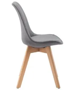 vidaXL Dining Chairs 2 pcs Light Grey Fabric