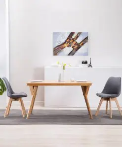 vidaXL Dining Chairs 2 pcs Light Grey Fabric