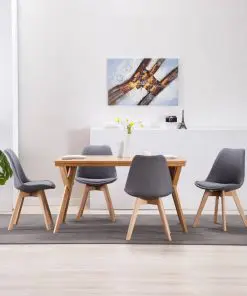 vidaXL Dining Chairs 4 pcs Light Grey Fabric