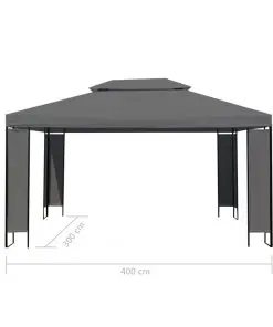 vidaXL Gazebo Anthracite 300×400 cm