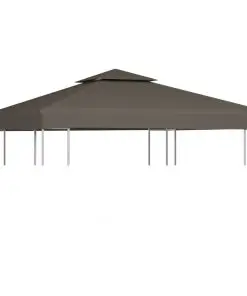 vidaXL 2-Tier Gazebo Top Cover 310 g/m² 3×3 m Taupe