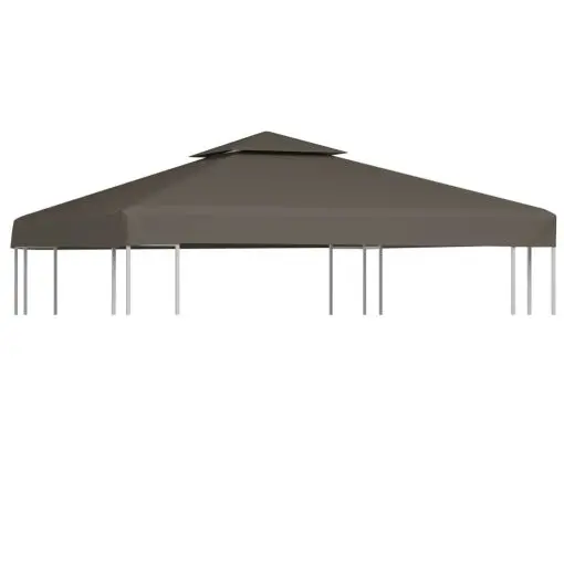 vidaXL 2-Tier Gazebo Top Cover 310 g/m² 3×3 m Taupe