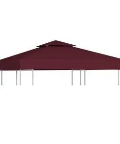 vidaXL 2-Tier Gazebo Top Cover 310 g/m² 3×3 m Bordeaux