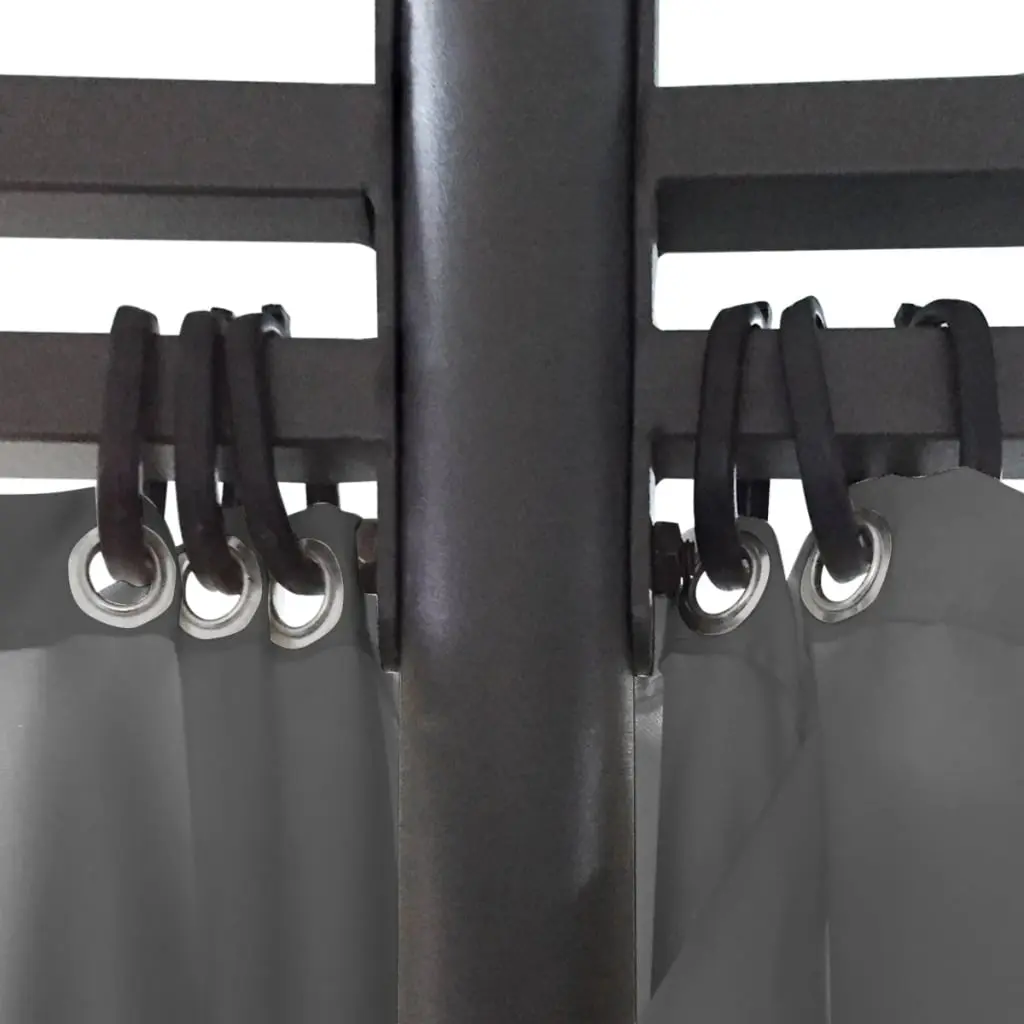 vidaXL Gazebo with Curtains Round 3.5×2.7 m Anthracite