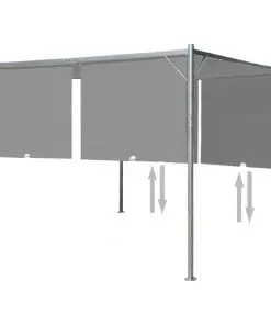 vidaXL Garden Pergola with Retractable Roof 300x300x225 cm Anthracite