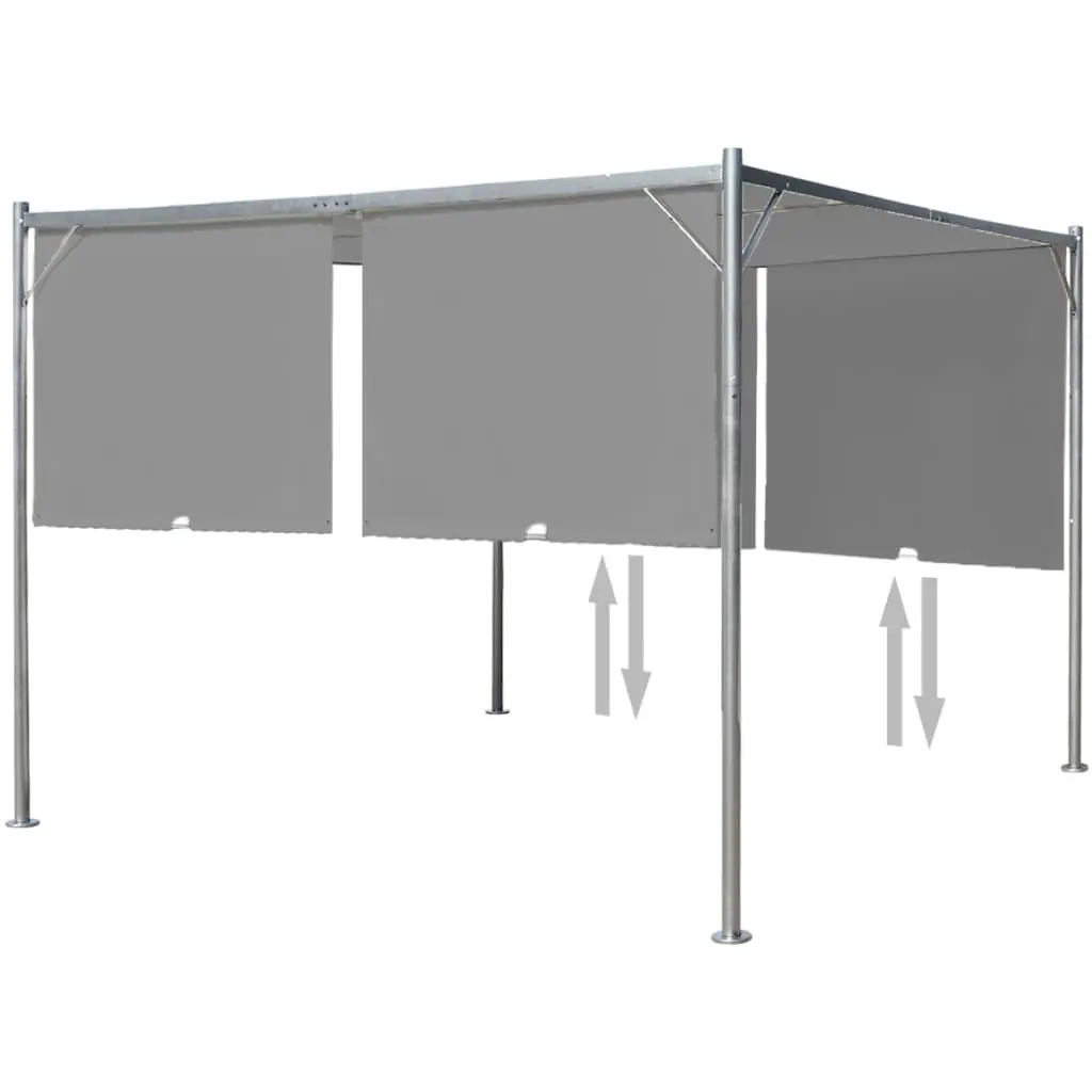 vidaXL Garden Pergola with Retractable Roof 300x300x225 cm Anthracite