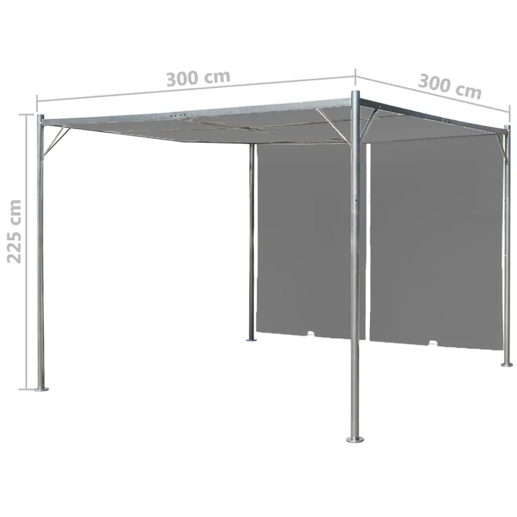 vidaXL Garden Pergola with Retractable Roof 300x300x225 cm Anthracite