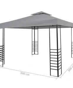 vidaXL Garden Gazebo Powder-Coated Steel 300x300x270m Anthracite