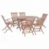 vidaXL 7 Piece Folding Outdoor Dining Set Solid Teak Wood