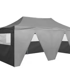 vidaXL Folding Pop-up Party Tent with Sidewalls 3×6 m Anthracite
