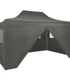 vidaXL Foldable Tent Pop-Up with 4 Side Walls 3×4.5 m Anthracite