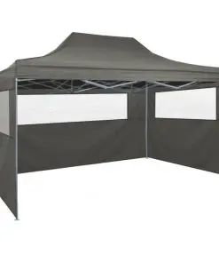 vidaXL Foldable Tent Pop-Up with 4 Side Walls 3×4.5 m Anthracite