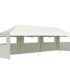 vidaXL Folding Pop-up Party Tent with 5 Sidewalls 3×9 m Cream