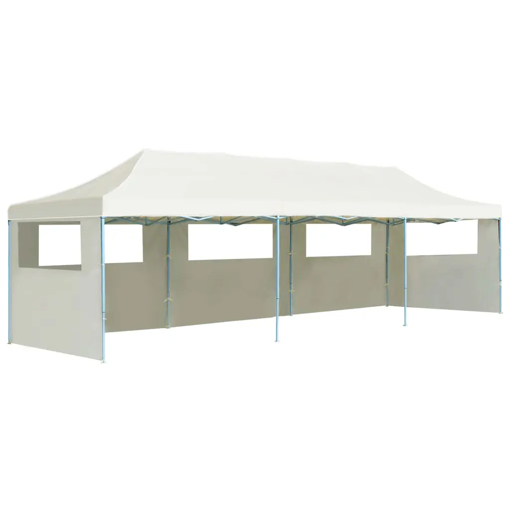 vidaXL Folding Pop-up Party Tent with 5 Sidewalls 3×9 m Cream