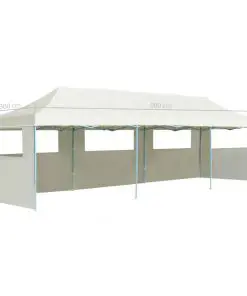 vidaXL Folding Pop-up Party Tent with 5 Sidewalls 3×9 m Cream