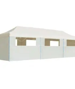 vidaXL Folding Pop-up Party Tent with 8 Sidewalls 3×9 m Cream