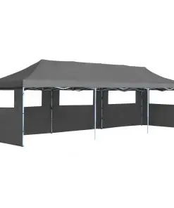 vidaXL Folding Pop-up Party Tent with 5 Sidewalls 3×9 m Anthracite