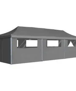 vidaXL Folding Pop-up Party Tent with 8 Sidewalls 3×9 m Anthracite