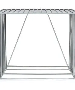 vidaXL Garden Log Storage Shed Galvanised Steel 163x83x154 cm Grey