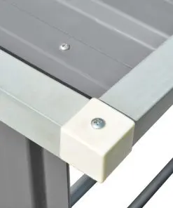 vidaXL Garden Log Storage Shed Galvanised Steel 163x83x154 cm Grey